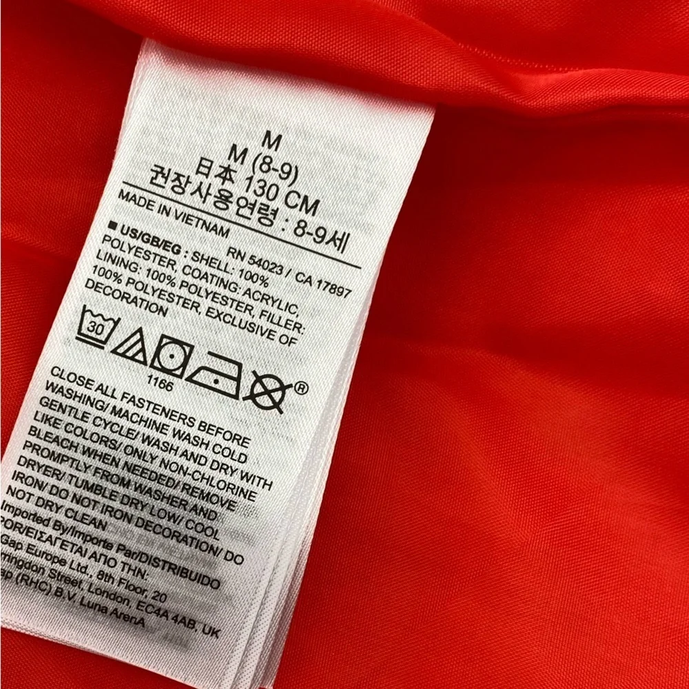 GAP red Puffer Vest size M